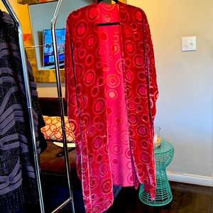 Fun red velvet duster